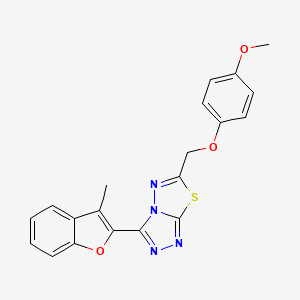 6-[(4-Methoxyphenoxy)methyl]-3-(3-methyl-1-benzofuran-2-yl)[1,2,4]triazolo[3,4-b][1,3,4]thiadiazole