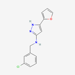 N-(3-chlorobenzyl)-3-(furan-2-yl)-1H-pyrazol-5-amine