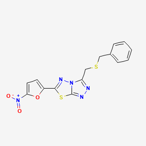 3-[(Benzylsulfanyl)methyl]-6-(5-nitro-2-furyl)[1,2,4]triazolo[3,4-b][1,3,4]thiadiazole