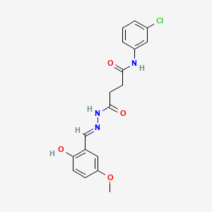 N-(3-chlorophenyl)-4-[2-(2-hydroxy-5-methoxybenzylidene)hydrazino]-4-oxobutanamide