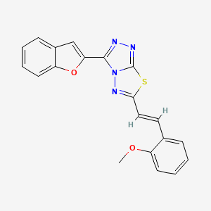 molecular formula C20H14N4O2S B13370550 3-(1-benzofuran-2-yl)-6-[(E)-2-(2-methoxyphenyl)ethenyl][1,2,4]triazolo[3,4-b][1,3,4]thiadiazole 