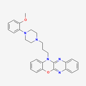 methyl 2-{4-[3-(12H-quinoxalino[2,3-b][1,4]benzoxazin-12-yl)propyl]-1-piperazinyl}phenyl ether