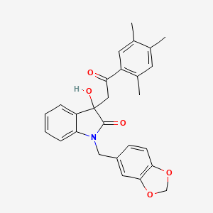 1-(1,3-benzodioxol-5-ylmethyl)-3-hydroxy-3-[2-oxo-2-(2,4,5-trimethylphenyl)ethyl]-1,3-dihydro-2H-indol-2-one