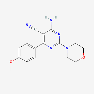 4-Amino-6-(4-methoxyphenyl)-2-(4-morpholinyl)-5-pyrimidinecarbonitrile