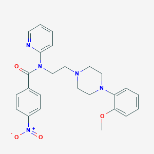 molecular formula C25H27N5O4 B133706 N-(2-(4-(2-甲氧基苯基)哌嗪-1-基)乙基)-4-硝基-N-(吡啶-2-基)苯甲酰胺 CAS No. 155204-27-6