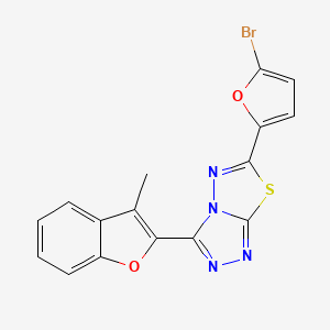 6-(5-Bromofuran-2-yl)-3-(3-methyl-1-benzofuran-2-yl)[1,2,4]triazolo[3,4-b][1,3,4]thiadiazole