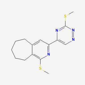 1-(methylsulfanyl)-3-[3-(methylsulfanyl)-1,2,4-triazin-5-yl]-6,7,8,9-tetrahydro-5H-cyclohepta[c]pyridine