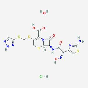 molecular formula C15H17ClN8O6S4 B133707 Cefmatilen hydrochloride hydrate CAS No. 154776-45-1