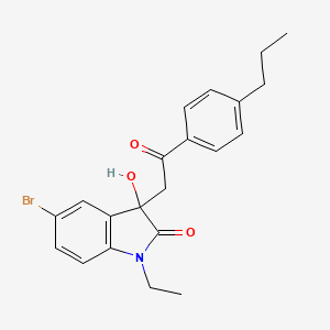 5-bromo-1-ethyl-3-hydroxy-3-[2-oxo-2-(4-propylphenyl)ethyl]-1,3-dihydro-2H-indol-2-one