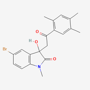 5-bromo-3-hydroxy-1-methyl-3-[2-oxo-2-(2,4,5-trimethylphenyl)ethyl]-1,3-dihydro-2H-indol-2-one