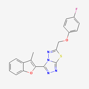 6-[(4-Fluorophenoxy)methyl]-3-(3-methyl-1-benzofuran-2-yl)[1,2,4]triazolo[3,4-b][1,3,4]thiadiazole