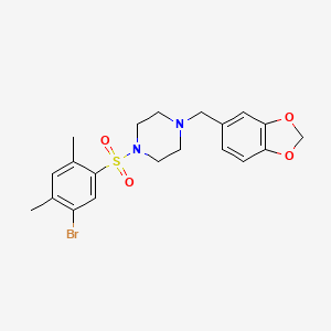 1-(1,3-Benzodioxol-5-ylmethyl)-4-[(5-bromo-2,4-dimethylphenyl)sulfonyl]piperazine