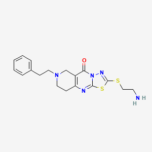 molecular formula C18H21N5OS2 B13370795 2-[(2-aminoethyl)sulfanyl]-7-(2-phenylethyl)-6,7,8,9-tetrahydro-5H-pyrido[4,3-d][1,3,4]thiadiazolo[3,2-a]pyrimidin-5-one 