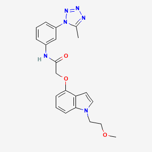 molecular formula C21H22N6O3 B13370823 2-{[1-(2-methoxyethyl)-1H-indol-4-yl]oxy}-N-[3-(5-methyl-1H-tetrazol-1-yl)phenyl]acetamide 