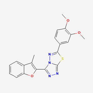 6-(3,4-Dimethoxyphenyl)-3-(3-methyl-1-benzofuran-2-yl)[1,2,4]triazolo[3,4-b][1,3,4]thiadiazole