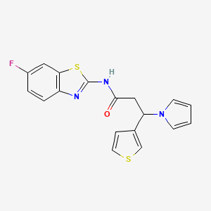 N-(6-fluoro-1,3-benzothiazol-2-yl)-3-(1H-pyrrol-1-yl)-3-(thiophen-3-yl)propanamide