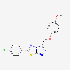 6-(4-Chlorophenyl)-3-[(4-methoxyphenoxy)methyl][1,2,4]triazolo[3,4-b][1,3,4]thiadiazole