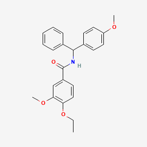 4-ethoxy-3-methoxy-N-[(4-methoxyphenyl)(phenyl)methyl]benzamide