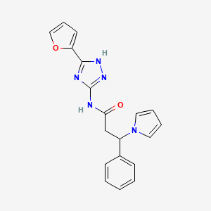 N-[5-(furan-2-yl)-1H-1,2,4-triazol-3-yl]-3-phenyl-3-(1H-pyrrol-1-yl)propanamide