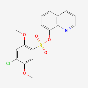 molecular formula C17H14ClNO5S B13370937 8-Quinolinyl 4-chloro-2,5-dimethoxybenzenesulfonate 