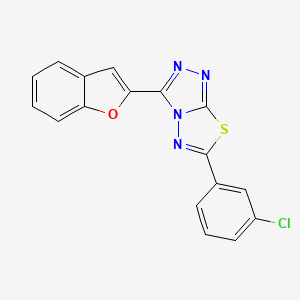 molecular formula C17H9ClN4OS B13370954 3-(1-Benzofuran-2-yl)-6-(3-chlorophenyl)[1,2,4]triazolo[3,4-b][1,3,4]thiadiazole 