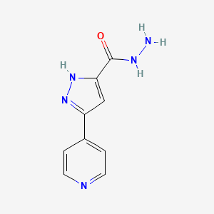 molecular formula C9H9N5O B1337096 3-吡啶-4-基-1H-吡唑-5-甲酰肼 CAS No. 32725-40-9