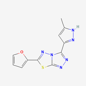 6-(2-furyl)-3-(3-methyl-1H-pyrazol-5-yl)[1,2,4]triazolo[3,4-b][1,3,4]thiadiazole