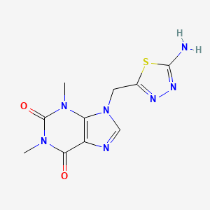 B1337098 9-[(5-amino-1,3,4-thiadiazol-2-yl)methyl]-1,3-dimethyl-3,9-dihydro-1H-purine-2,6-dione CAS No. 958994-81-5