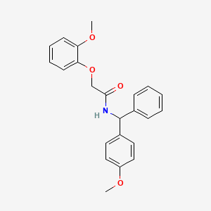 2-(2-methoxyphenoxy)-N-[(4-methoxyphenyl)(phenyl)methyl]acetamide