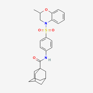 N-{4-[(2-methyl-2,3-dihydro-4H-1,4-benzoxazin-4-yl)sulfonyl]phenyl}-1-adamantanecarboxamide