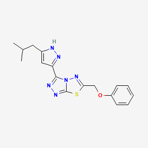 [3-(3-isobutyl-1H-pyrazol-5-yl)[1,2,4]triazolo[3,4-b][1,3,4]thiadiazol-6-yl]methyl phenyl ether