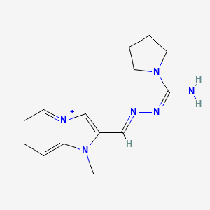 2-{2-[Imino(1-pyrrolidinyl)methyl]carbohydrazonoyl}-1-methylimidazo[1,2-a]pyridin-1-ium