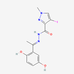 N'-[1-(2,5-dihydroxyphenyl)ethylidene]-4-iodo-1-methyl-1H-pyrazole-3-carbohydrazide