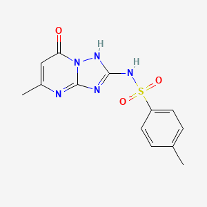 molecular formula C13H13N5O3S B13371608 N-(7-hydroxy-5-methyl[1,2,4]triazolo[1,5-a]pyrimidin-2-yl)-4-methylbenzenesulfonamide 