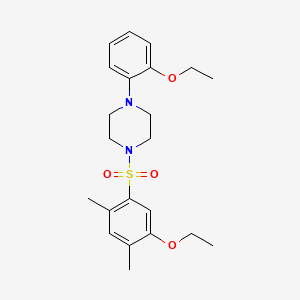 molecular formula C22H30N2O4S B13371717 1-[(5-Ethoxy-2,4-dimethylphenyl)sulfonyl]-4-(2-ethoxyphenyl)piperazine 