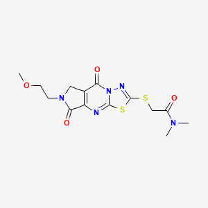 2-{[6-(2-methoxyethyl)-5,8-dioxo-5,6,7,8-tetrahydropyrrolo[3,4-d][1,3,4]thiadiazolo[3,2-a]pyrimidin-2-yl]sulfanyl}-N,N-dimethylacetamide