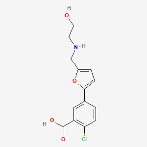 2-Chloro-5-(5-{[(2-hydroxyethyl)amino]methyl}furan-2-yl)benzoic acid