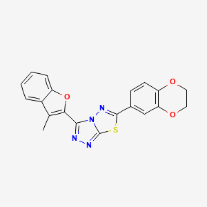 6-(2,3-Dihydro-1,4-benzodioxin-6-yl)-3-(3-methyl-1-benzofuran-2-yl)[1,2,4]triazolo[3,4-b][1,3,4]thiadiazole