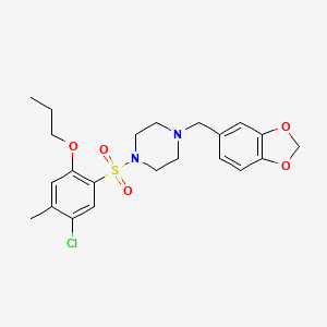 1-(1,3-Benzodioxol-5-ylmethyl)-4-[(5-chloro-4-methyl-2-propoxyphenyl)sulfonyl]piperazine