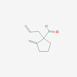 molecular formula C10H14O B133720 Cyclopentanecarboxaldehyde, 2-methylene-1-(2-propenyl)-(9CI) CAS No. 152705-48-1