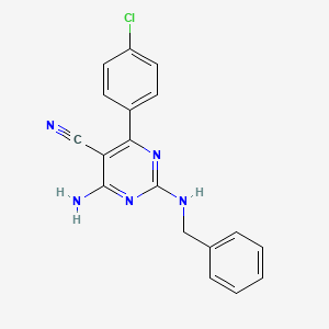 4-Amino-2-(benzylamino)-6-(4-chlorophenyl)-5-pyrimidinecarbonitrile