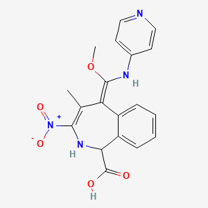 3-nitro-5-[methoxy(4-pyridinylamino)methylene]-4-methyl-2,5-dihydro-1H-2-benzazepine-1-carboxylic acid