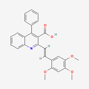 4-Phenyl-2-[2-(2,4,5-trimethoxyphenyl)vinyl]-3-quinolinecarboxylic acid