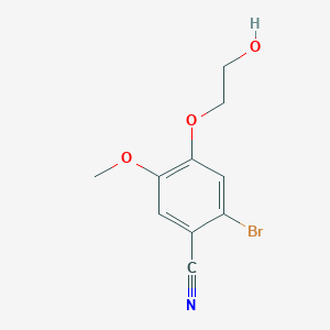 molecular formula C10H10BrNO3 B1337221 2-溴-4-(2-羟乙氧基)-5-甲氧基苯甲腈 CAS No. 832674-46-1