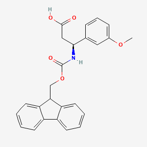 molecular formula C25H23NO5 B1337228 (S)-3-((((9H-芴-9-基)甲氧羰基)氨基)-3-(3-甲氧基苯基)丙酸 CAS No. 501015-29-8