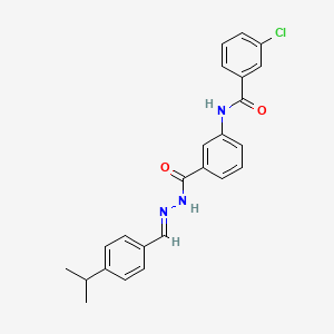 3-chloro-N-(3-{[2-(4-isopropylbenzylidene)hydrazino]carbonyl}phenyl)benzamide