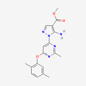 methyl 5-amino-1-[6-(2,5-dimethylphenoxy)-2-methyl-4-pyrimidinyl]-1H-pyrazole-4-carboxylate