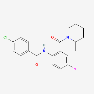 4-chloro-N-{4-iodo-2-[(2-methyl-1-piperidinyl)carbonyl]phenyl}benzamide