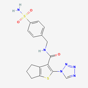 N-(4-sulfamoylbenzyl)-2-(1H-tetrazol-1-yl)-5,6-dihydro-4H-cyclopenta[b]thiophene-3-carboxamide