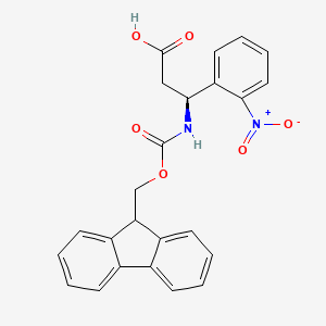 molecular formula C24H20N2O6 B1337235 (S)-3-((((9H-芴-9-基)甲氧羰基)氨基)-3-(2-硝基苯基)丙酸 CAS No. 507472-25-5